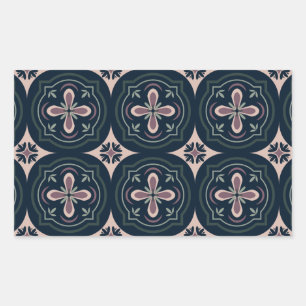 Adesivo Retangular Azulejos Geométricos Florais Terrosos