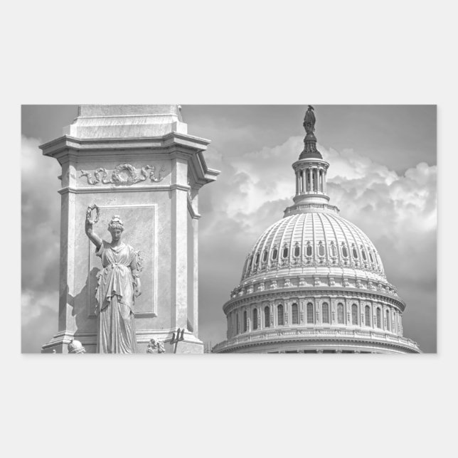 Adesivo Retangular B&W Washington DC (Frente)