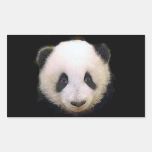 Adesivo Retangular Baby Panda Heart Sticker