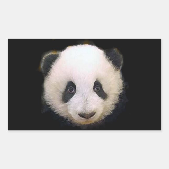 Adesivo Retangular Baby Panda Heart Sticker (Frente)