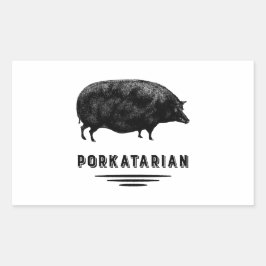 Adesivo Retangular Bacon Lover - Porkatarian - Vintage Pig