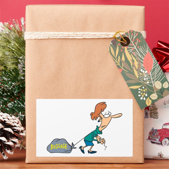 Adesivo Retangular Bagagem Emocional De Carregando Engraçado (Criador carregado)