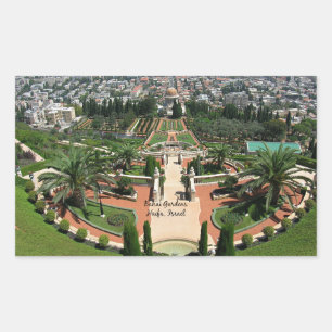 Adesivo Retangular Bahai Gardens em Haifa, Israel