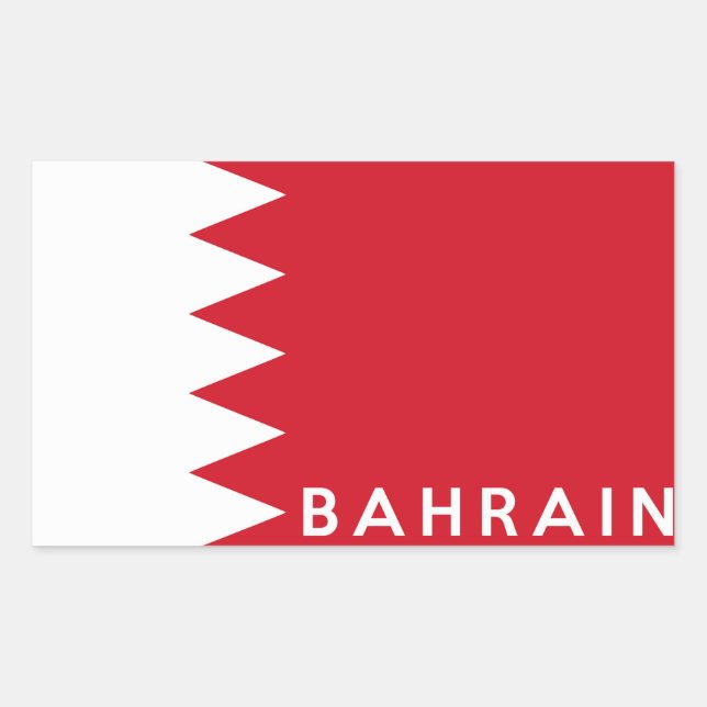 Adesivo Retangular bahrain país símbolo nome do símbolo (Frente)