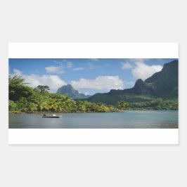 Adesivo Retangular Baía de Cook, vinheta de fotos de Moorea