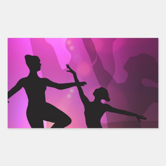 Adesivo Retangular Bailarinos de Ballet (Frente)