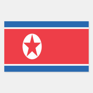 Adesivo Retangular Baixo custo! Bandeira da Coreia do Norte