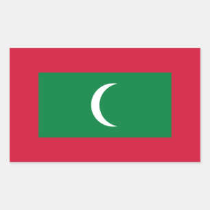 Adesivo Retangular Baixo custo! Bandeira de Maldives
