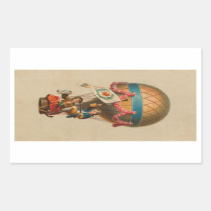 Adesivo Retangular Balão de ar quente de bandeira cardíaca