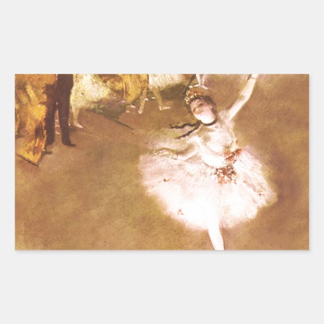 Adesivo Retangular Balé Dancer Degas Star Painting (Frente)