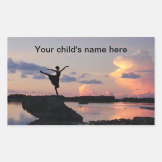 Adesivo Retangular Balé de livros escolares