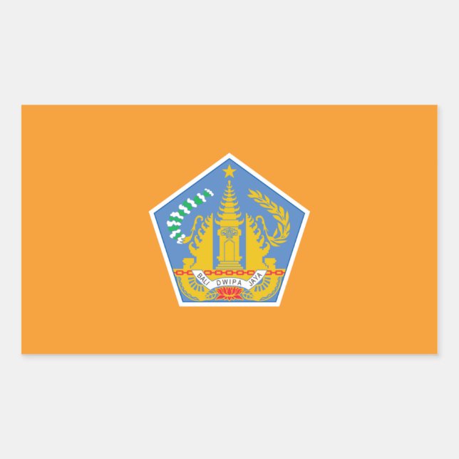Adesivo Retangular Bali Flag, Indonésia (Frente)