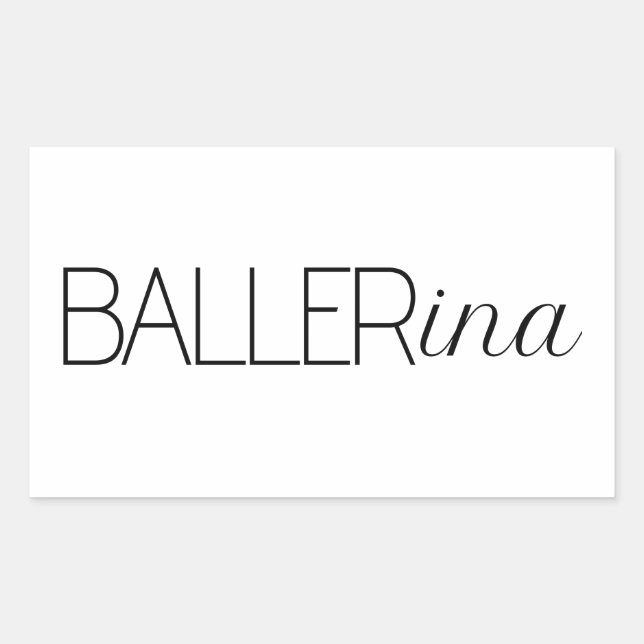 Adesivo Retangular "Baller" Bailarina (Frente)
