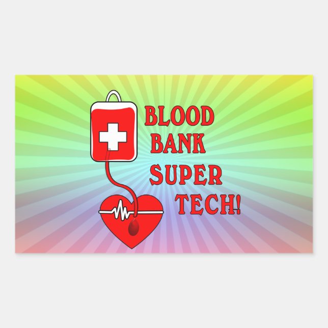 ADESIVO RETANGULAR BANCO DE SANGUE SUPER TECH (Frente)