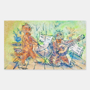 Adesivo Retangular Banda de gatos, Louis Wain