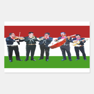 Adesivo Retangular Banda Mariachi Mexicana
