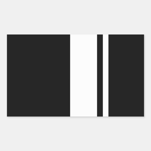 Adesivo Retangular Bandas do carro preto-e-branco com retrorreflector (Frente)