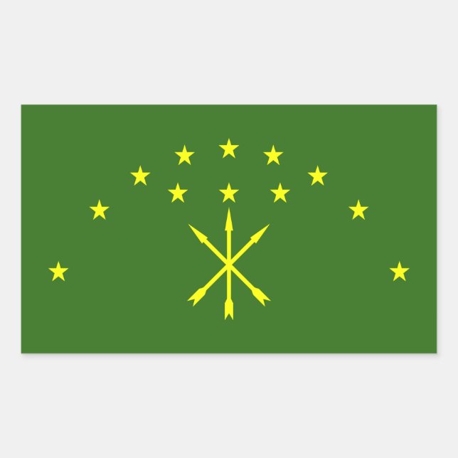 Adesivo Retangular Bandeira Adygea Patriótica (Frente)