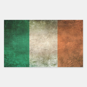Adesivo Retangular Bandeira afligida vintage de Ireland