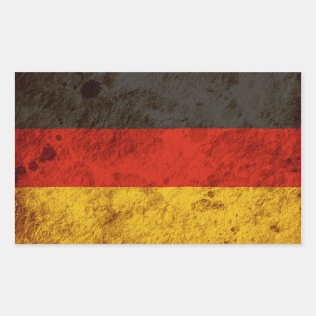Adesivo Retangular Bandeira alemão áspera (Frente)