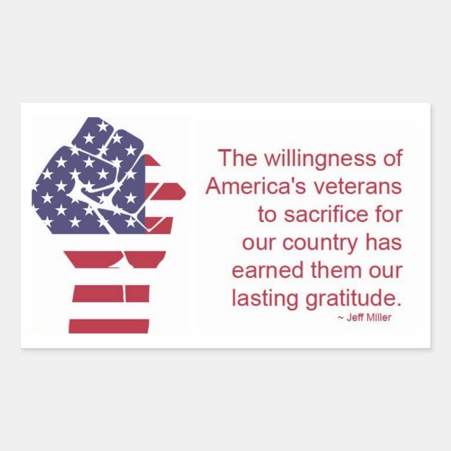 Adesivo Retangular Bandeira Americana de Soldado Patriótico (Frente)
