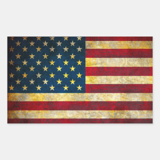 Adesivo Retangular Bandeira americana do vintage