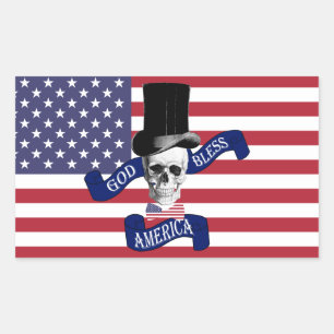 Adesivo Retangular Bandeira Americana Patriótica