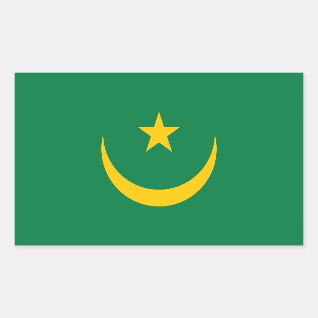 Adesivo Retangular Bandeira Antiga da Mauritânia (Frente)