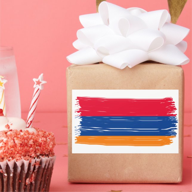 Adesivo Retangular bandeira armênia (Festa)