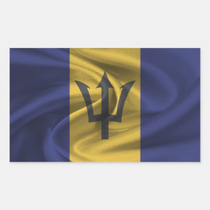 Adesivo Retangular Bandeira Barbados
