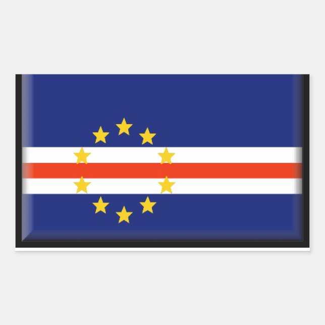 Adesivo Retangular Bandeira Cabo Verde (Frente)