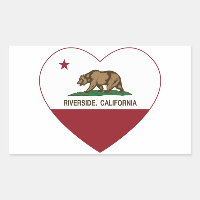 Adesivo Retangular bandeira califórnia coração do rio (Frente)