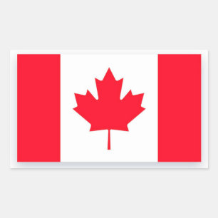 Adesivo Retangular Bandeira canadense. CANADA.