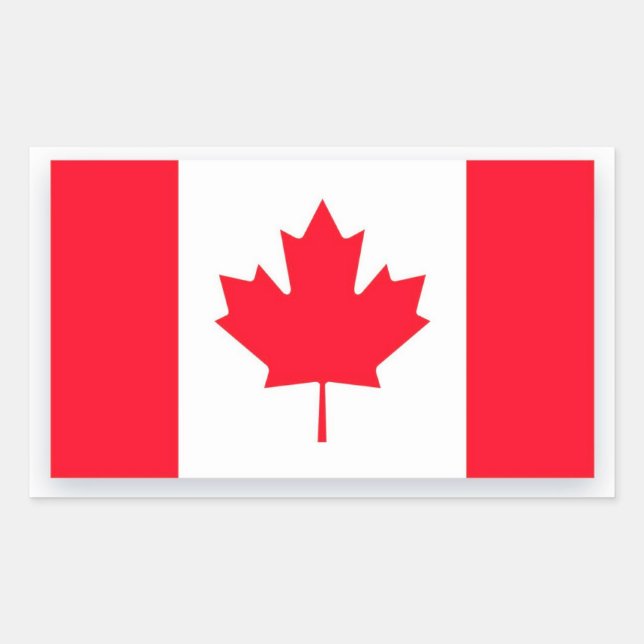 Adesivo Retangular Bandeira canadense. CANADA. (Frente)