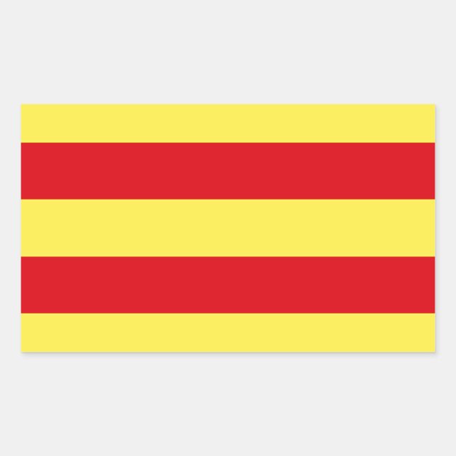 Adesivo Retangular Bandeira Catalunha (Espanha) (Frente)