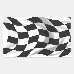 Adesivo Retangular Bandeira Checkered - competindo a bandeira