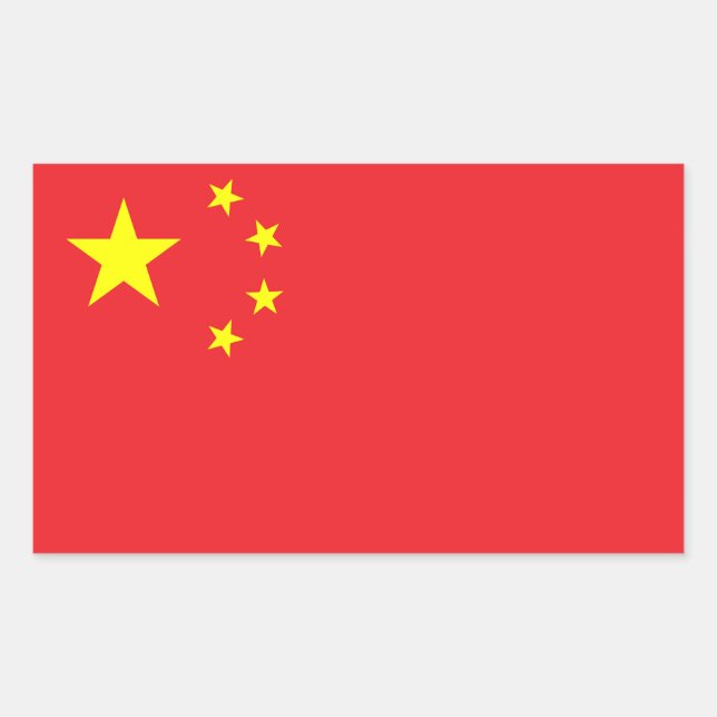 Adesivo Retangular Bandeira Chinesa (Frente)