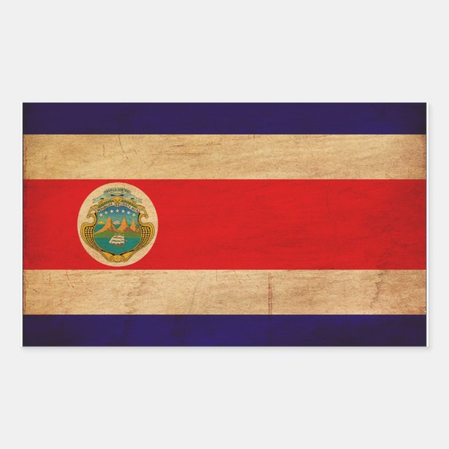 Adesivo Retangular Bandeira Costa Rica (Frente)