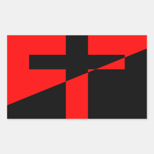 Adesivo Retangular Bandeira cristã da cristandade da anarquia do