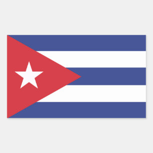 Adesivo Retangular Bandeira Cuba