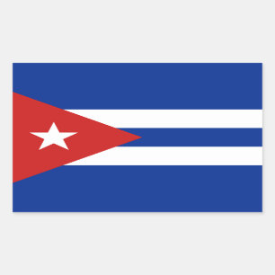 Adesivo Retangular Bandeira Cuba