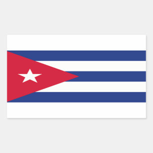 Adesivo Retangular Bandeira Cubana