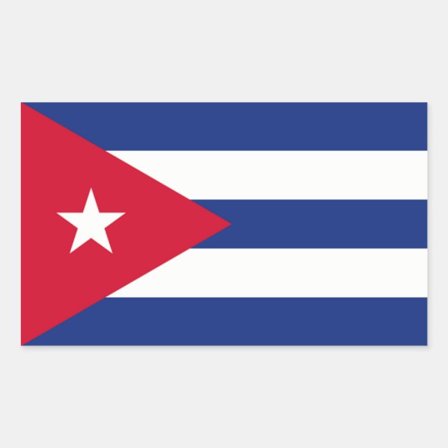 Adesivo Retangular Bandeira Cubana (Frente)