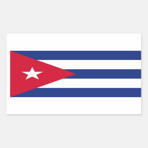 Adesivo Retangular Bandeira Cubana