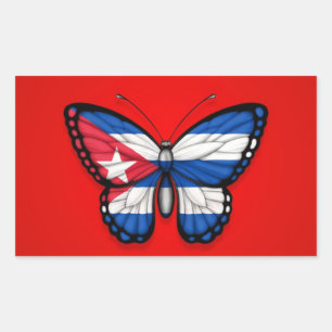 Adesivo Retangular Bandeira Cubana em Vermelho