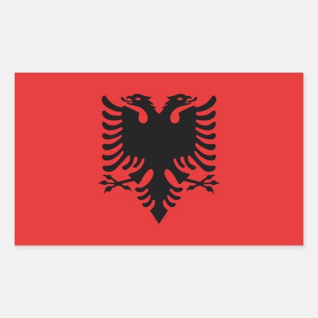 Adesivo Retangular Bandeira da Albânia (Frente)