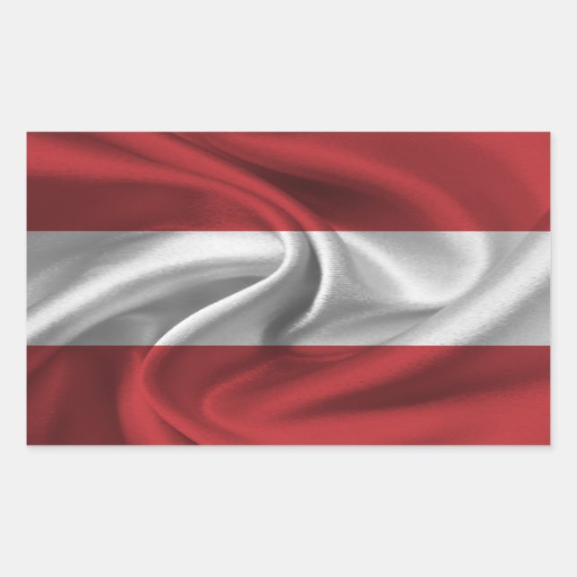 Adesivo Retangular Bandeira da Áustria (Frente)
