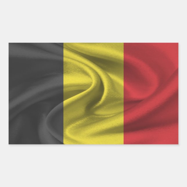 Adesivo Retangular Bandeira da Bélgica (Frente)