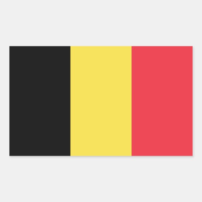 Adesivo Retangular Bandeira da Bélgica (Frente)
