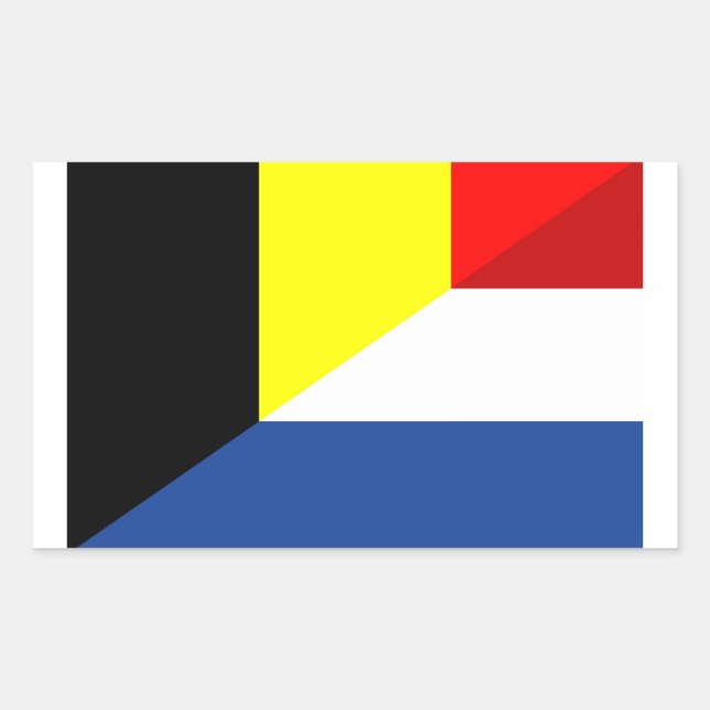 Adesivo Retangular bandeira da bélgica setentrional pavilhão de meio  (Frente)